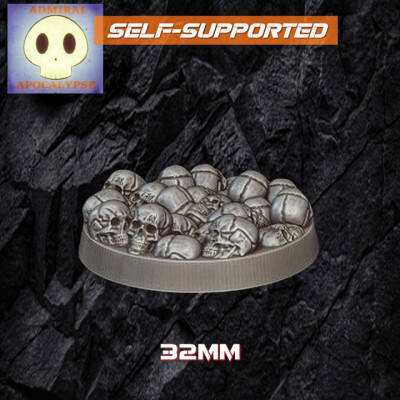 Skull Pile Base (32mm round) 3d model