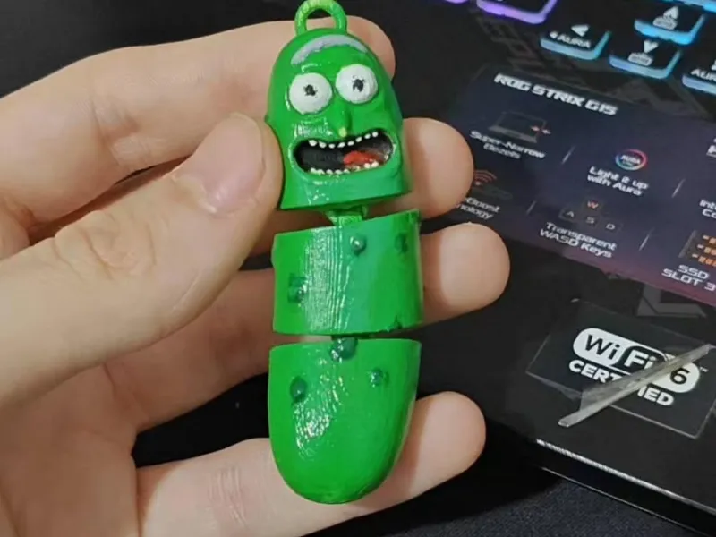 🥒🔑Pickle Rick (Рик-Огурчик) - Сочлененный 3D-брелок