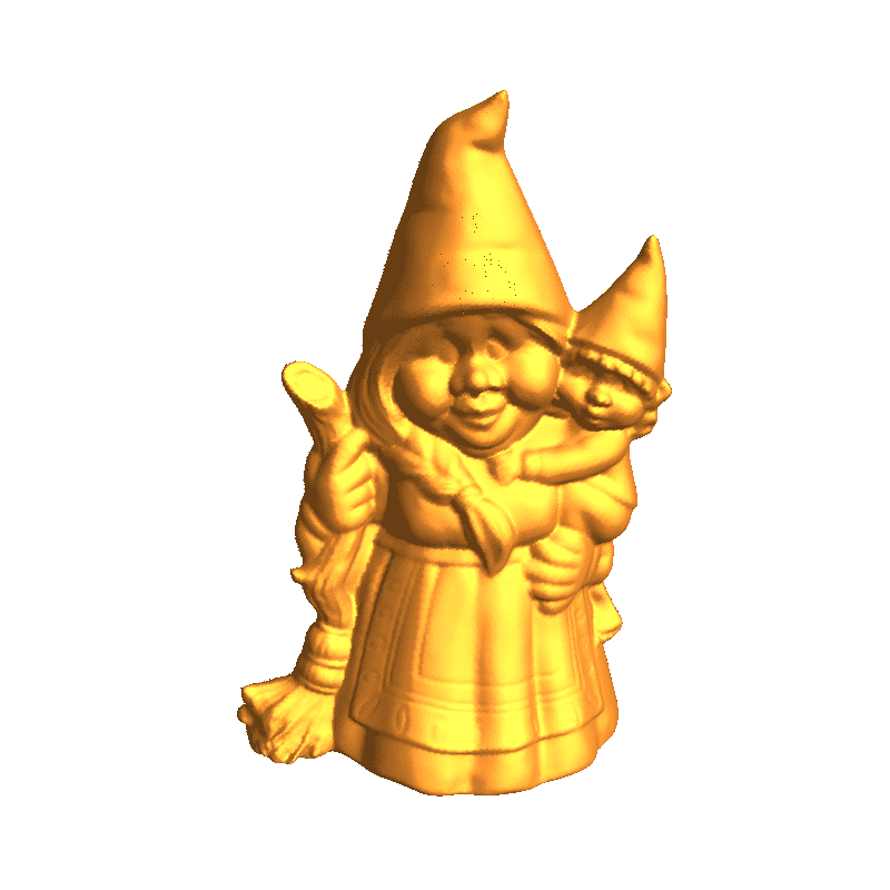 Garden Gnome with Baby and Broom