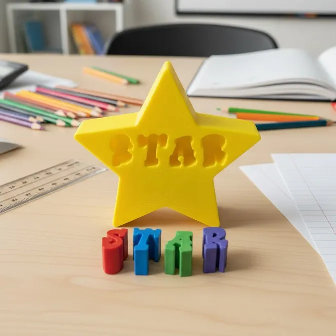 Giocattolo fidget a forma di stella per imparare l'ortografia per bambini