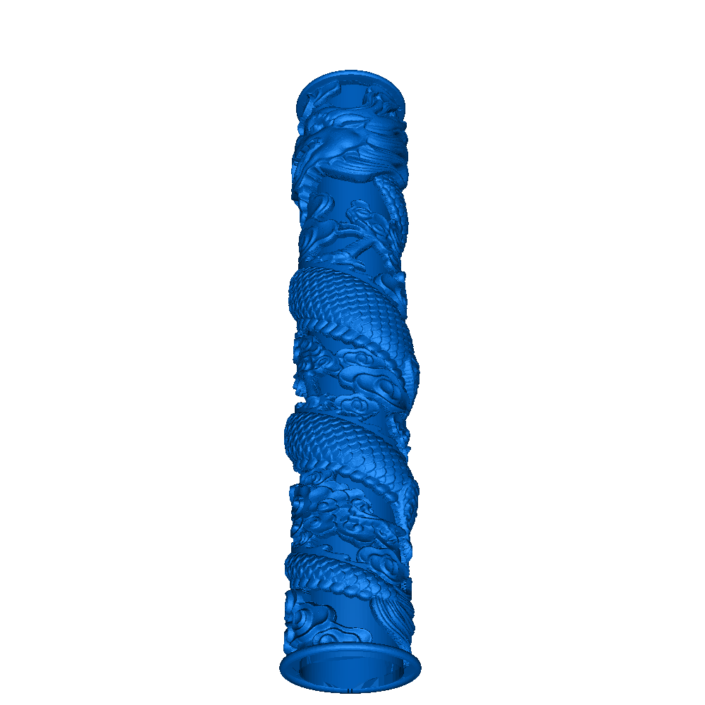 The pillar, column, stand, support with grapes, dragon, girl