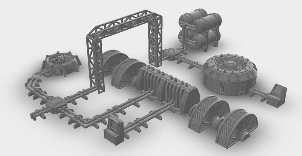 Warhammer 40k Terrain: Pipelines, 3D models download