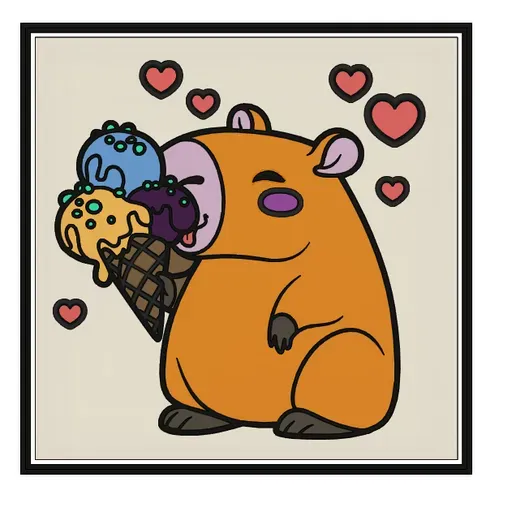 Capibara con helado s+c