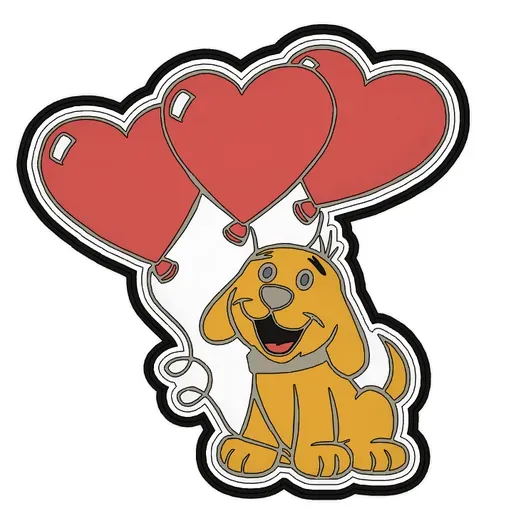 Perro con corazones s+c