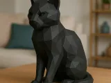 Modern Geometric Low Poly Cat-0