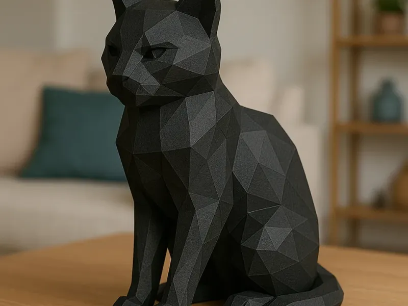 Modern Geometric Low Poly Cat
