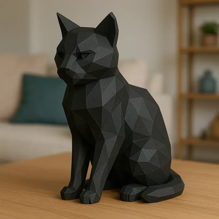 Modern Geometric Low Poly Cat