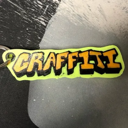 graffiti multicolour keychain