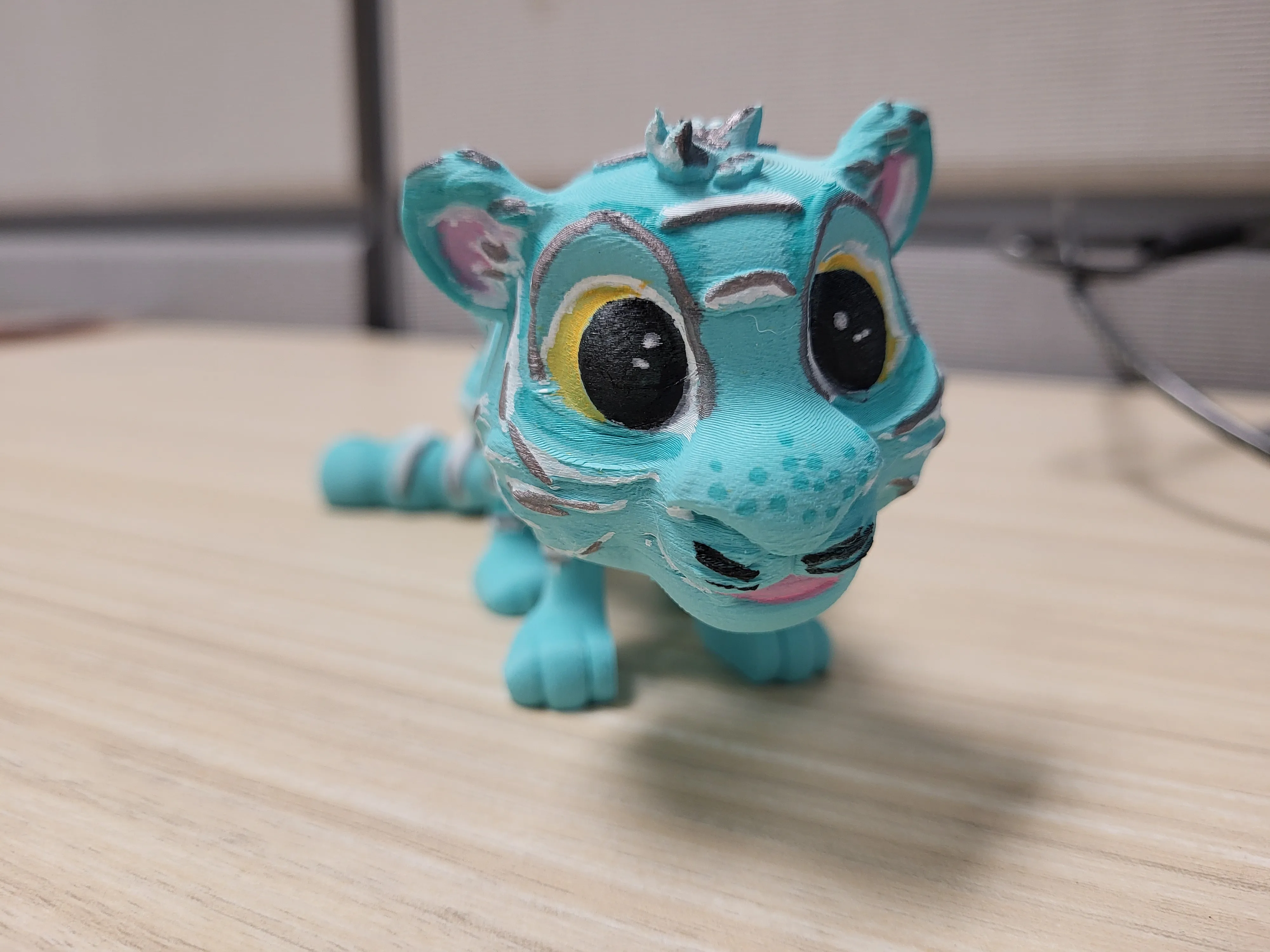 Cute Flexi Tiger Print In Place STL File-1