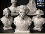 5 in 1 Famous Scientist Bust STL Bundle-0