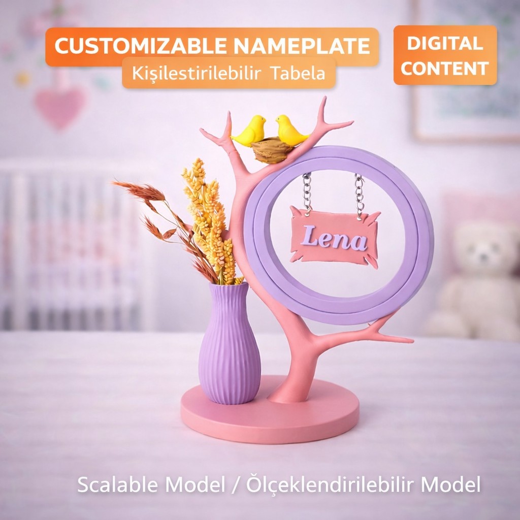 Bird's Nest Vase with Nameplate