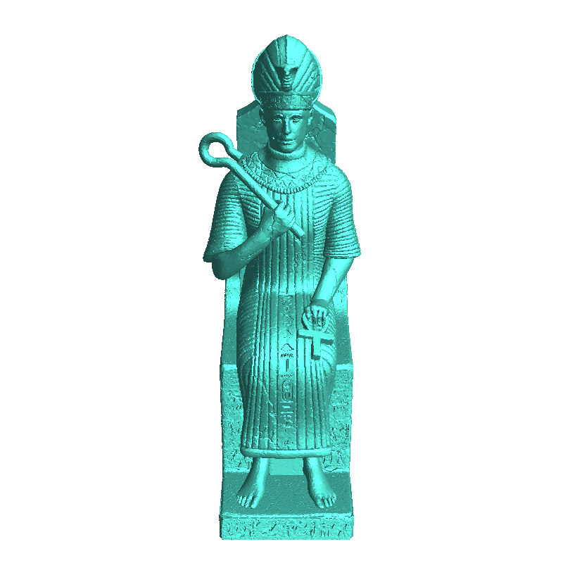 Statue of Egyptian Pharaoh Ramses II 2 seated on throne with