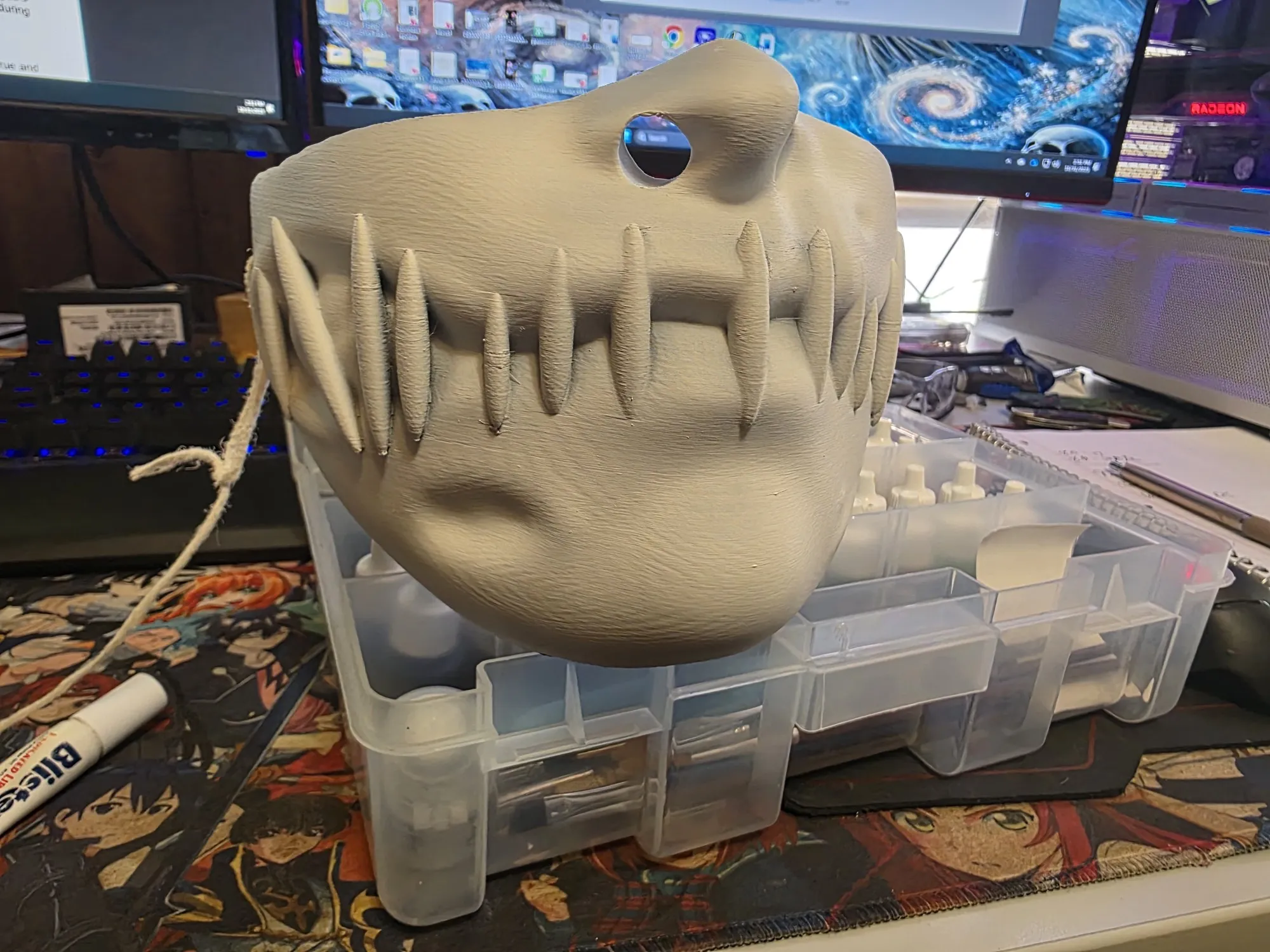 Stitched Lips Halloween Mask-0