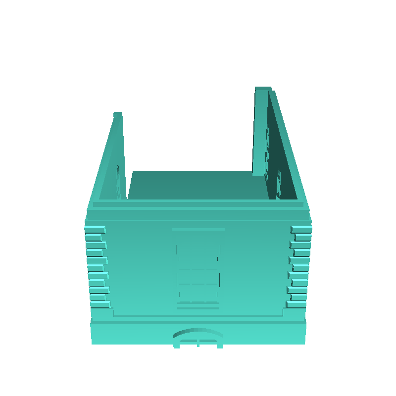 Rectangular Bell Tower Design Other STL Download - Modern building with bell towers, two wings and ...