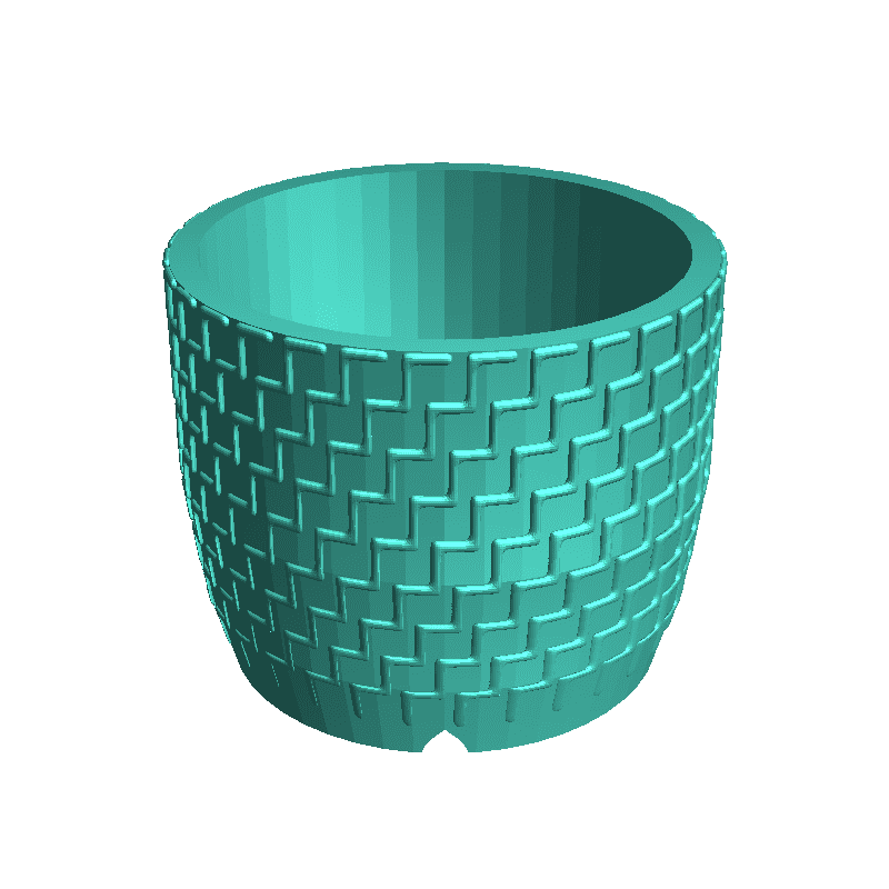 Planter with zigzag pattern