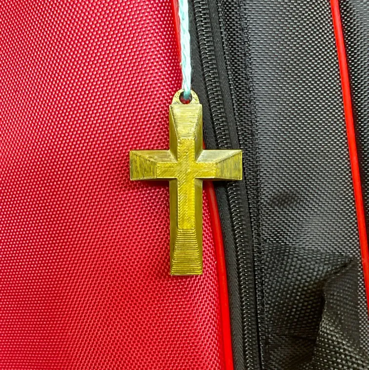 Raised Cross Keychain