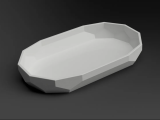 Low Poly Tray Bowl Oval-0