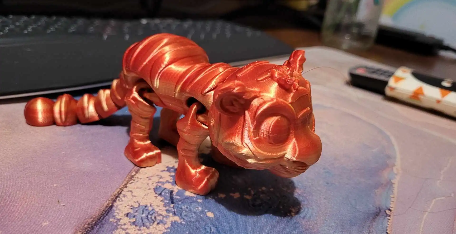 Cute Flexi Tiger Print In Place STL File-2