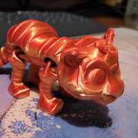 Cute Flexi Tiger Print In Place STL File-2