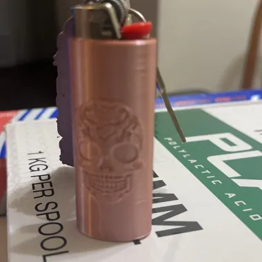 skull rose bic lighter holder-1