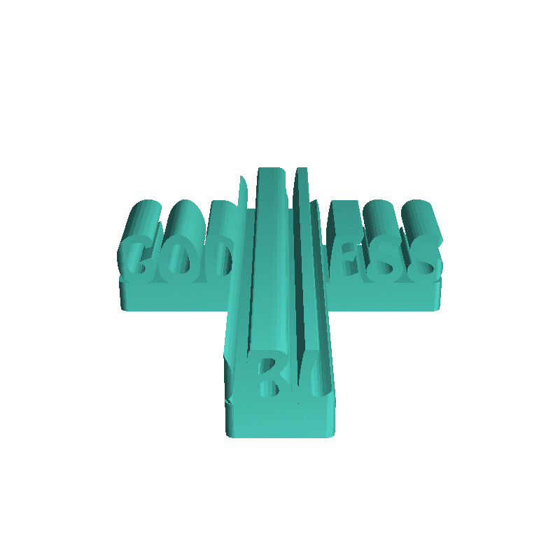 3D WORD SHAPE - GOD BLESS