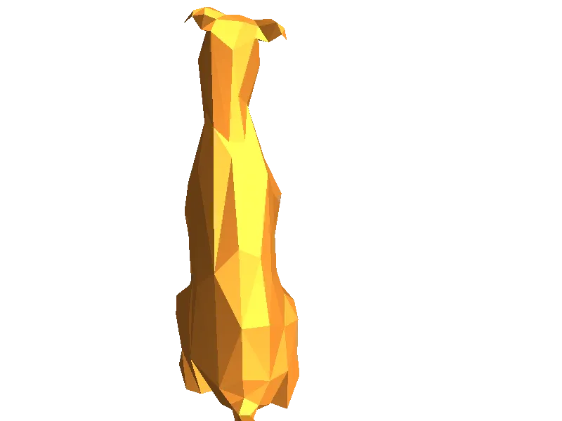 Low Poly Sitting Greyhound / Whippet