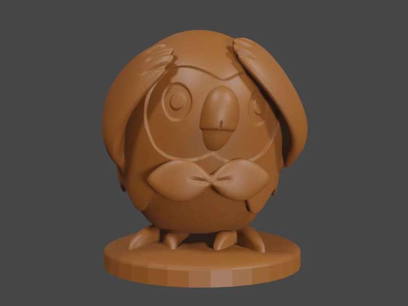 Distressed Meme Rowlet, Tabletop DnD miniature