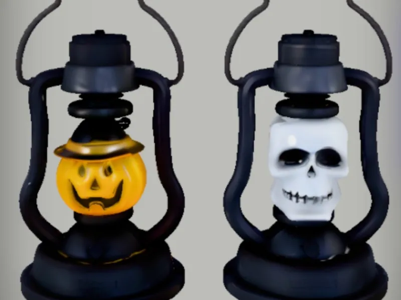 Pumpkin & Skull Lamps