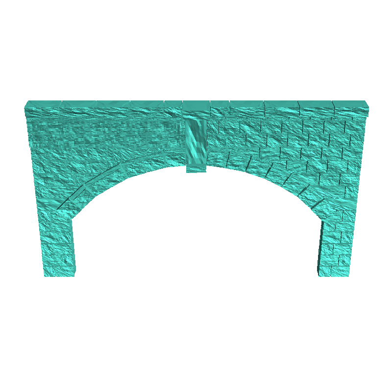 Puente recto de piedra con cuatro arcos y pilares dobles (1