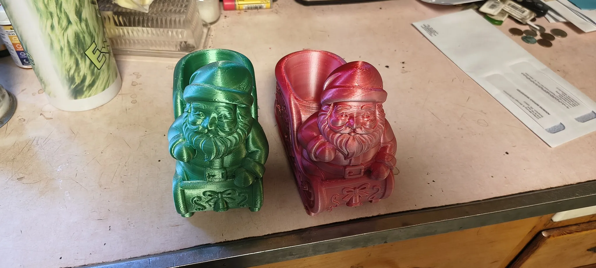 Festive Santa Sleigh Planter container STL-0