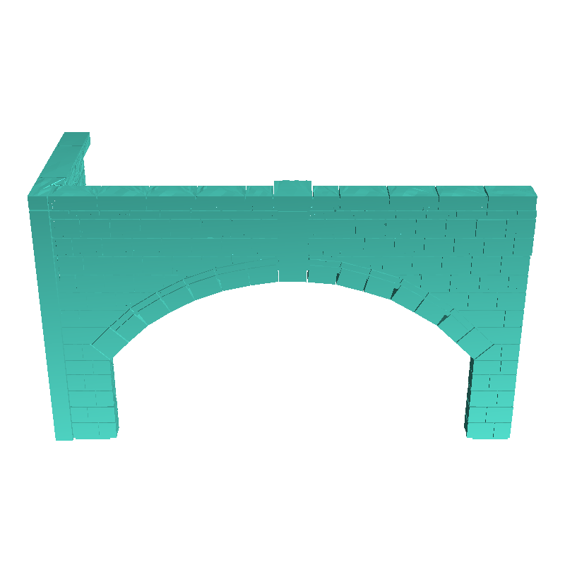 Puente recto de piedra con cuatro arcos y pilares dobles (1