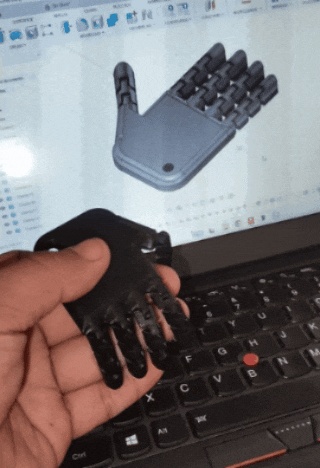 Articulated robot hand keychain (print in place)-4