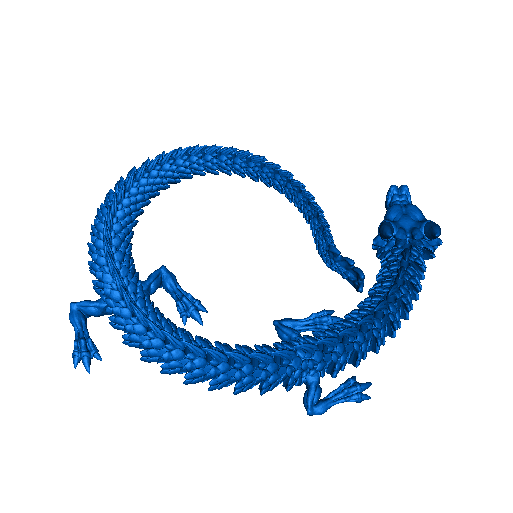 Articulating Dragon. impressão no local, sem suportes