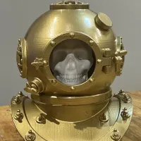 Deep Sea Diver Helmet, with optional skull and stand-3