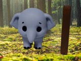 Chibi Elefante Escondido detrás del Poste-3