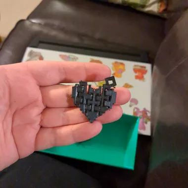 Articulated Pixel Heart Keychain-0
