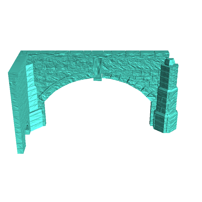 Puente recto de piedra con cuatro arcos y pilares dobles (1
