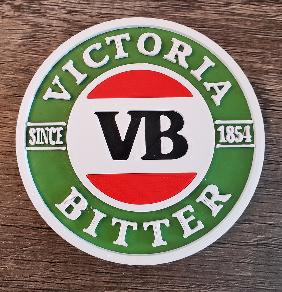 Victoria Bitter Beer Bar Coaster 3D models download Creality Cloud