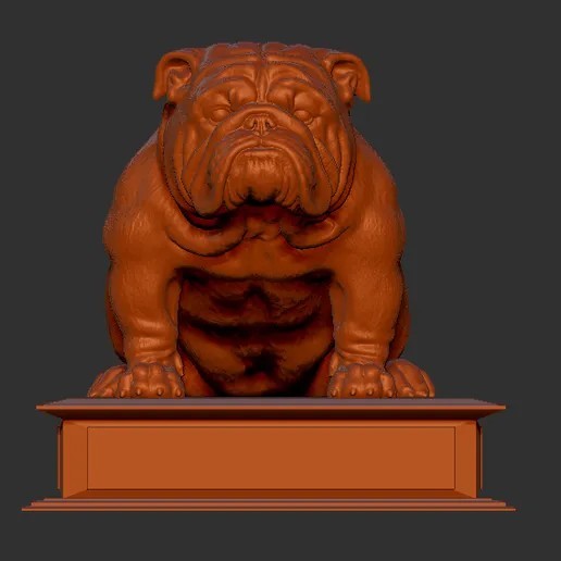 bulldog ingles sentado con base 