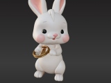 cute bunny key ring hand-0