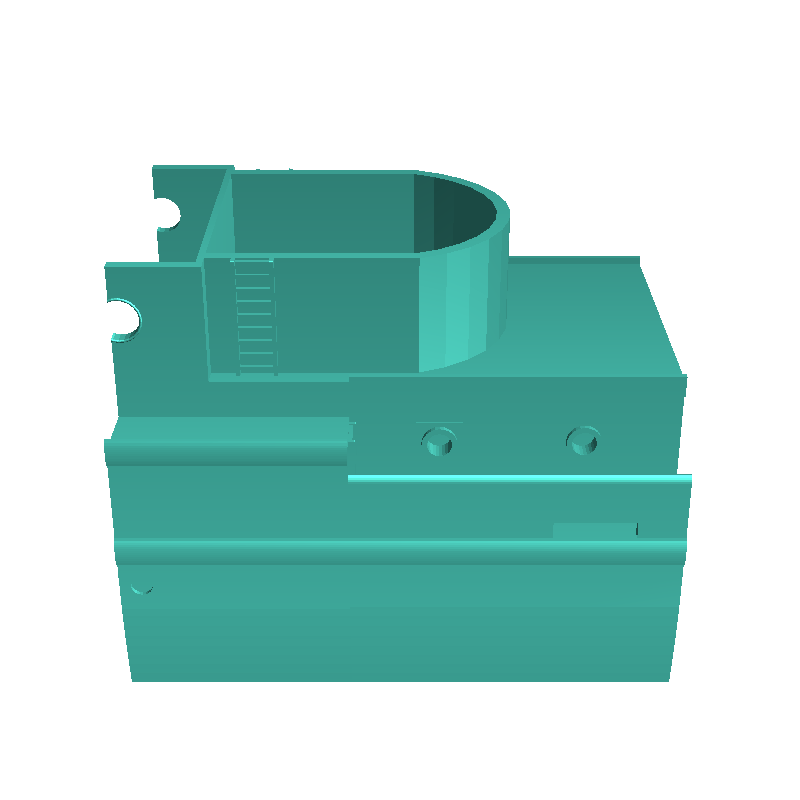Modern cargo ship with open hold, observation mast, and life