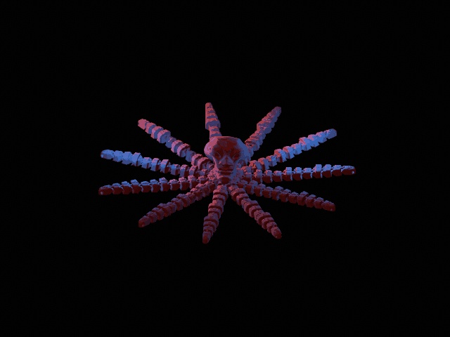 articulated octopus with alien face-0