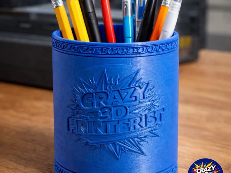 Crazy 3D Printerist and Blank Circular Pencil Holder