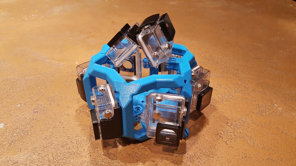 Underwater 360 Gopro rig for 8 cameras 3D models download Creality