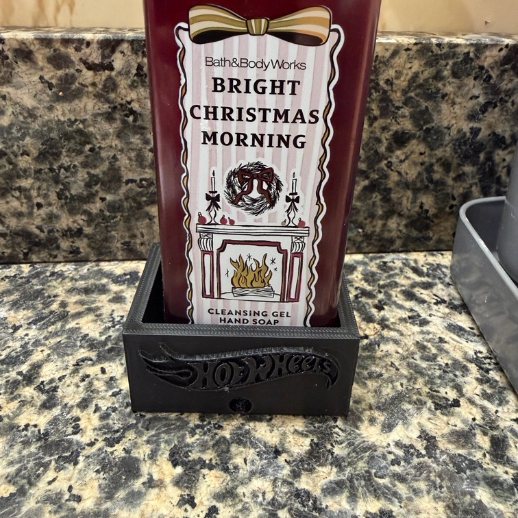 Bath and Body works small soap bottles hot wheels logo