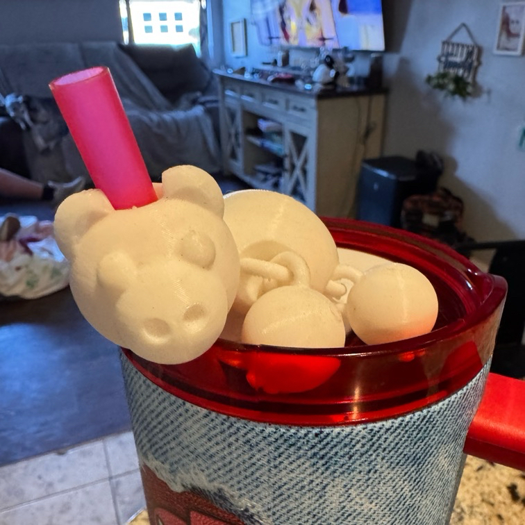 Polar bear straw topper 