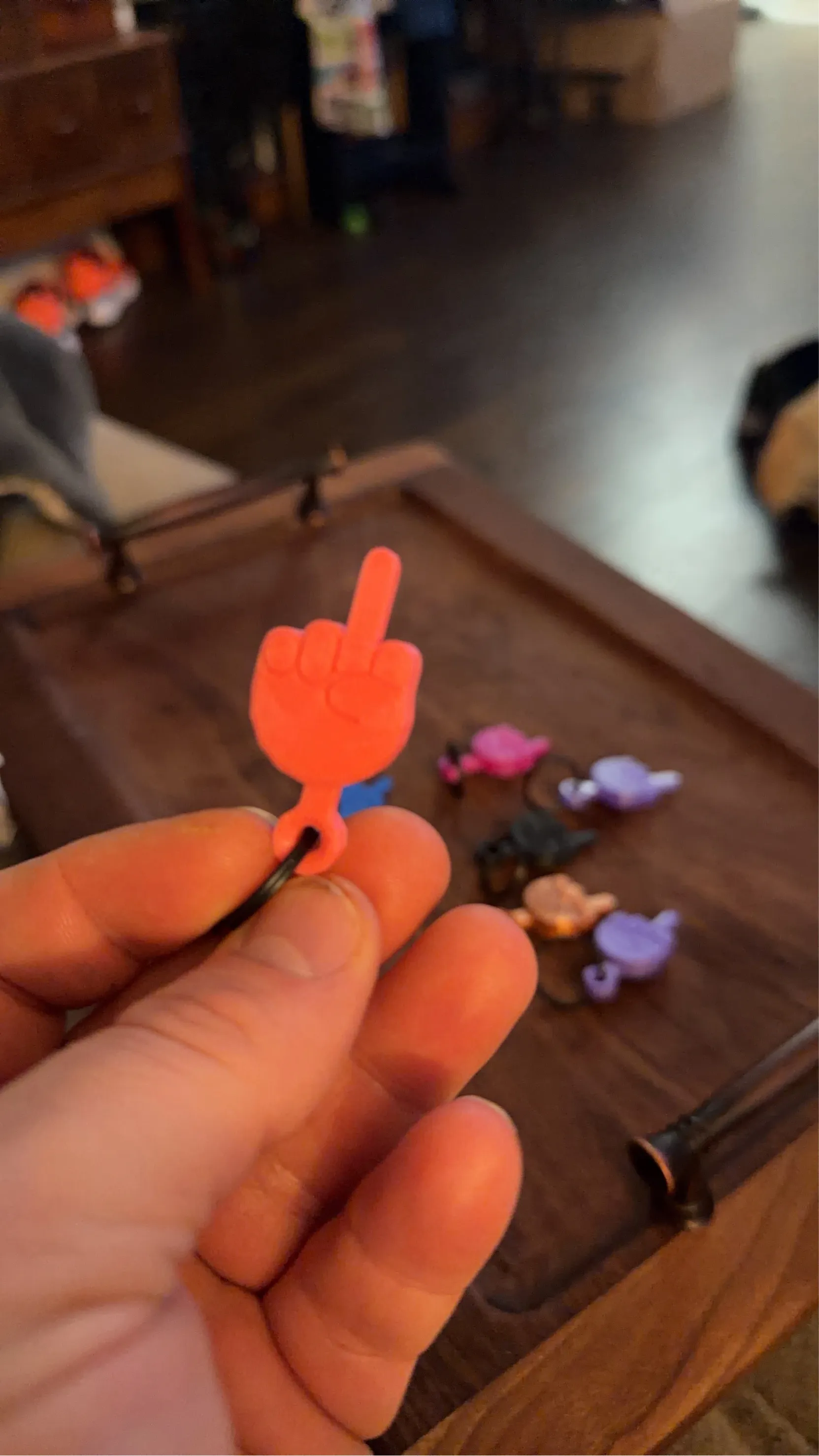 PRINT-IN-PLACE MIDDLE FINGER KEYCHAIN-2