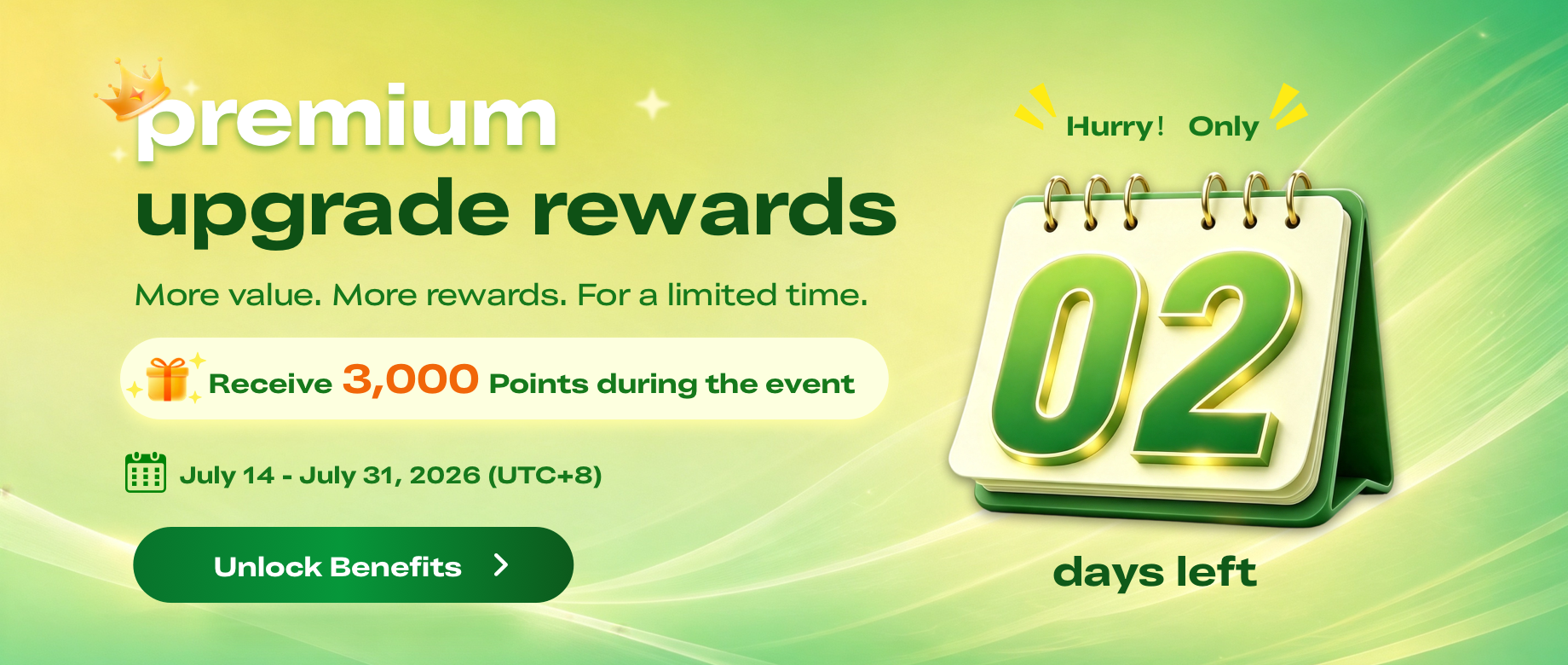 premium upgrade rewards