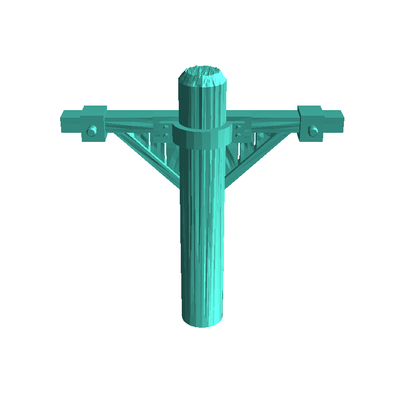 Modular set of medieval wooden pontoons with mast and boat (