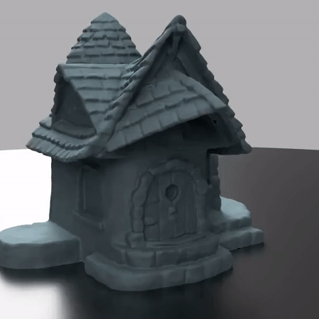 Scan of a house modeled in clay